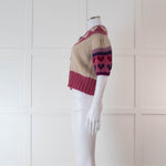 LoveShackFancy Purple & Pink Short Sleeve Cardigan