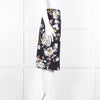 Erdem Navy Blue Floral Cotton Pencil Skirt