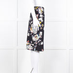 Erdem Navy Blue Floral Cotton Pencil Skirt