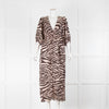 Zimmermann Animal Print Brown Beige Linen Maxi dress