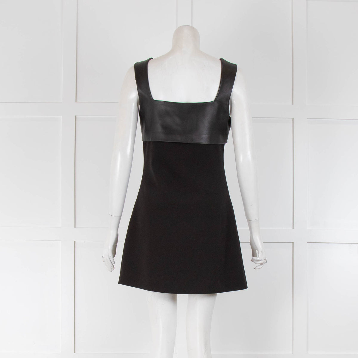 The Kooples Contrast Leather Pinafore Dress