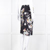 Erdem Navy Blue Floral Cotton Pencil Skirt