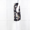 Erdem Navy Blue Floral Cotton Pencil Skirt