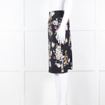 Erdem Navy Blue Floral Cotton Pencil Skirt