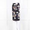 Erdem Navy Blue Floral Cotton Pencil Skirt