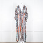 Diane Von Furstenberg White Brown Orange Snake Skin Maxi Cover Up