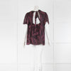 Kate Spade Black Pink Floral Short Sleeve Blouse