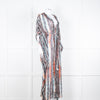 Diane Von Furstenberg White Brown Orange Snake Skin Maxi Cover Up