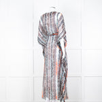 Diane Von Furstenberg White Brown Orange Snake Skin Maxi Cover Up