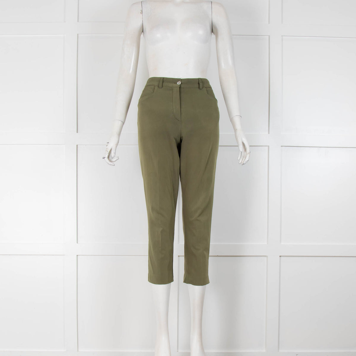Joseph Khaki Cropped Trousers
