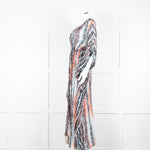 Diane Von Furstenberg White Brown Orange Snake Skin Maxi Cover Up