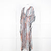 Diane Von Furstenberg White Brown Orange Snake Skin Maxi Cover Up