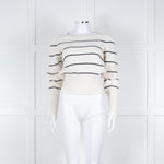 Me + Em White Black Stripes Chunky Knitted Jumper