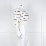 Me + Em White Black Stripes Chunky Knitted Jumper
