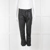 Paige Black Coated Denim Zip Hem Joggers