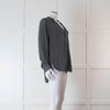 Vince Grey Silk Collarless Shirt