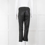Paige Black Coated Denim Zip Hem Joggers