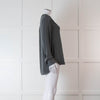 Vince Grey Silk Collarless Shirt