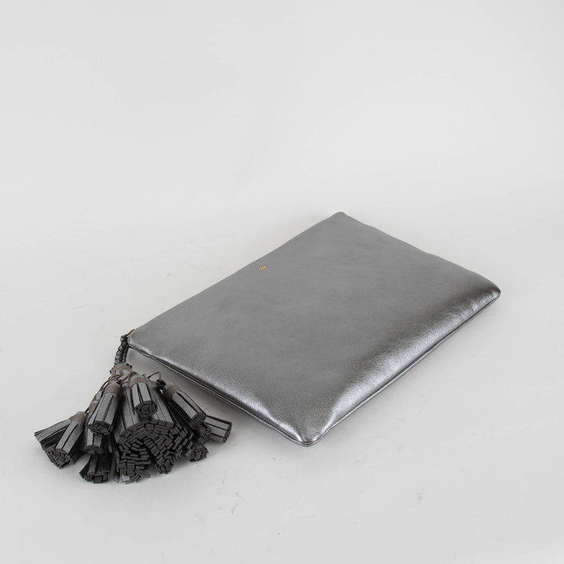 Anya Hindmarch Georgiana Clutch in Metallic Silver