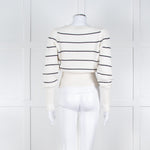 Me + Em White Black Stripes Chunky Knitted Jumper