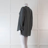 Vince Grey Silk Collarless Shirt
