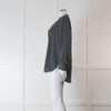 Vince Grey Silk Collarless Shirt