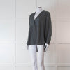 Vince Grey Silk Collarless Shirt