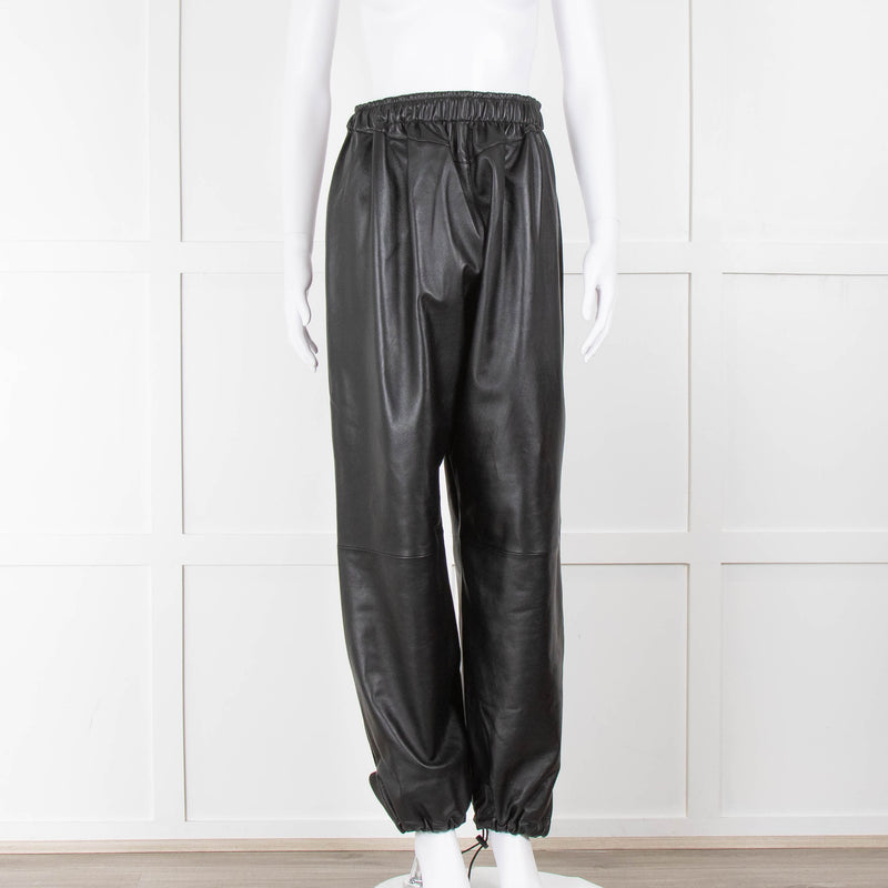 The Frankie Shop Black Leather Joggers