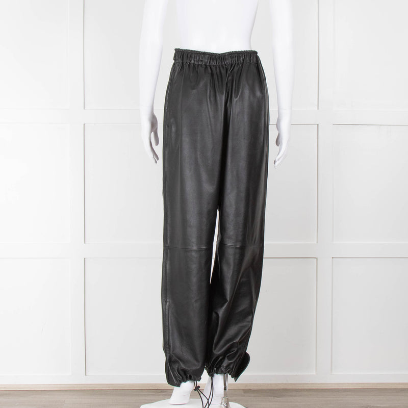 The Frankie Shop Black Leather Joggers