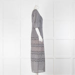 Kate Spade Black White Gingham Scallop Trim Maxi Dress