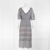 Kate Spade Black White Gingham Scallop Trim Maxi Dress