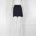 Joseph Navy Blue Tweed Mini Skirt