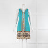 Hale Bob Turquoise Beige Sleeveless Mini Dress