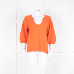 Notshy Cashmere Orange Deep V Neck Wide Sleeve Jumper