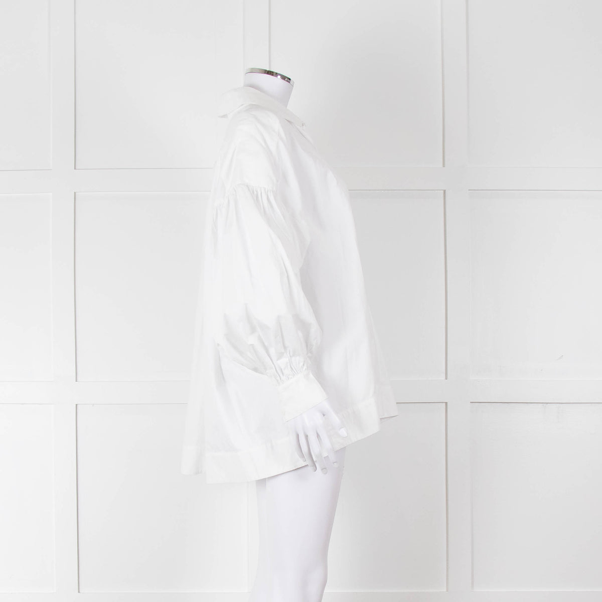 Lee Mathews White Cotton Oversized Long Sleeve Top