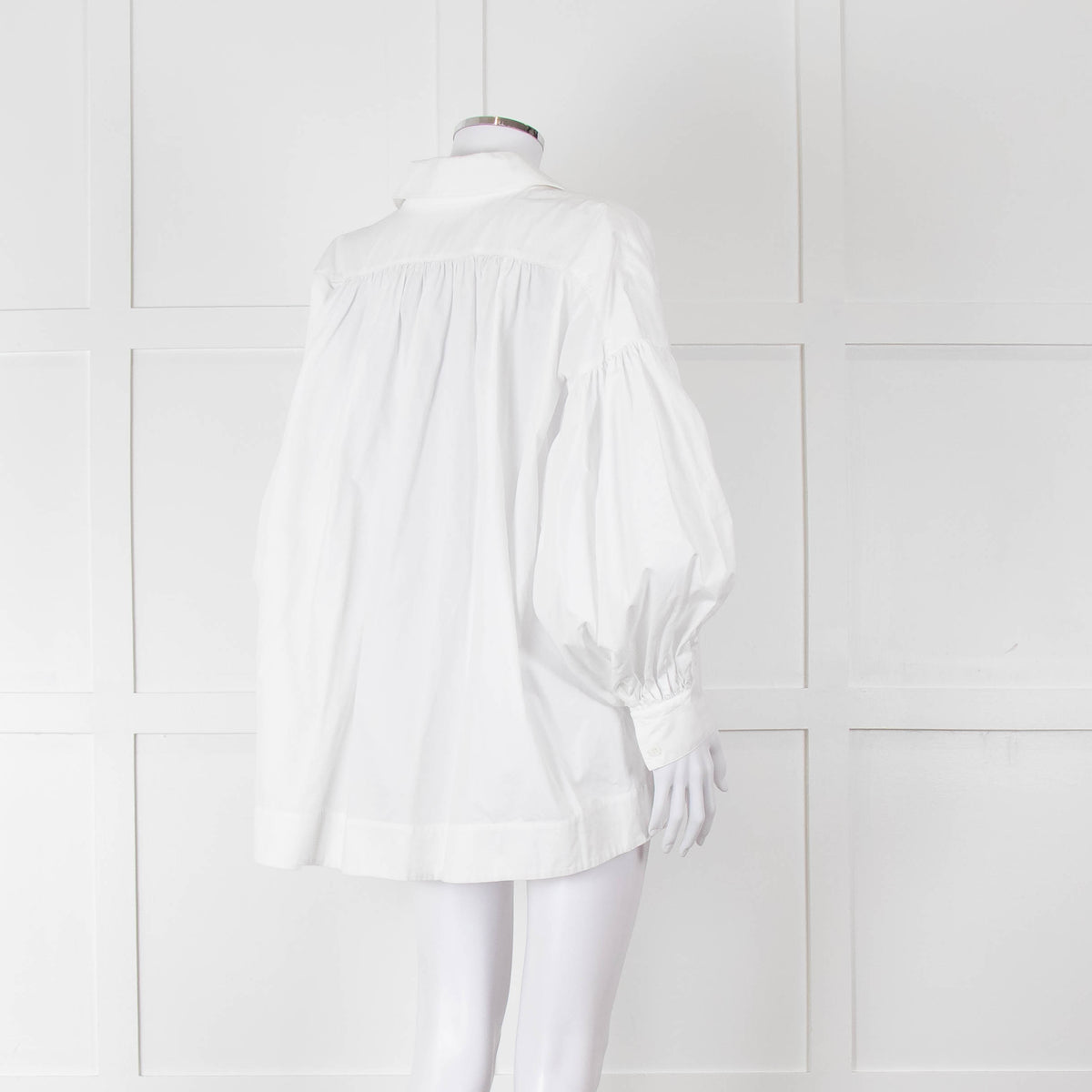 Lee Mathews White Cotton Oversized Long Sleeve Top