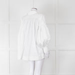 Lee Mathews White Cotton Oversized Long Sleeve Top