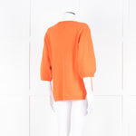 Notshy Cashmere Orange Deep V Neck Wide Sleeve Jumper