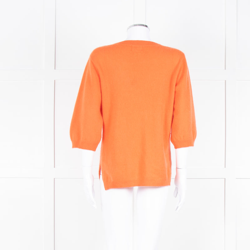 Notshy Cashmere Orange Deep V Neck Wide Sleeve Jumper