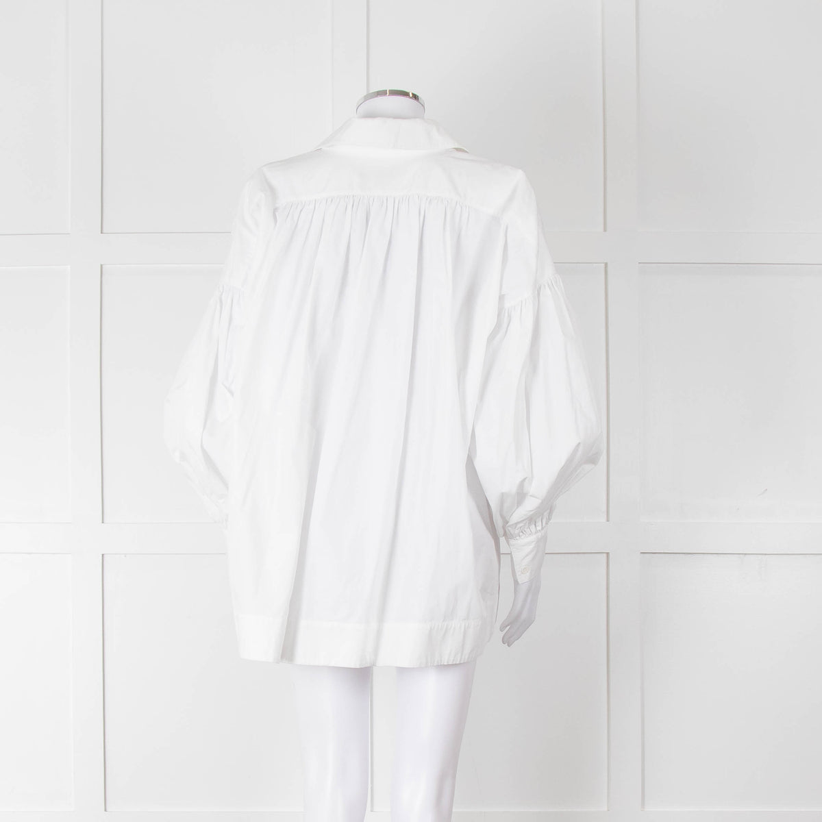 Lee Mathews White Cotton Oversized Long Sleeve Top