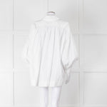 Lee Mathews White Cotton Oversized Long Sleeve Top