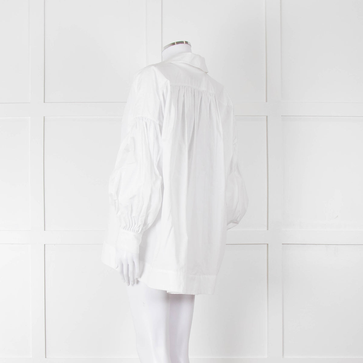 Lee Mathews White Cotton Oversized Long Sleeve Top
