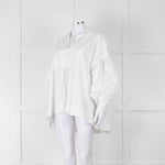 Lee Mathews White Cotton Oversized Long Sleeve Top