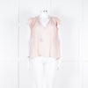 Ulla Johnson Pale Pink Frill Detail Cap Sleeves Silk Blend Top