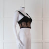 Rebecca Vallance Black and Nude Lace Bustier Top with Wide Straps