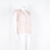 Ulla Johnson Pale Pink Frill Detail Cap Sleeves Silk Blend Top