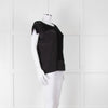 See By Chloe Black Silk Lace Short Sleeve Top