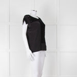 See By Chloe Black Silk Lace Short Sleeve Top