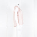 Ulla Johnson Pale Pink Frill Detail Cap Sleeves Silk Blend Top