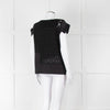 See By Chloe Black Silk Lace Short Sleeve Top